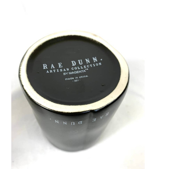 Rae Dunn Magenta Black Love Dimpled Candle Holder Cup Empty - Picture 3 of 6